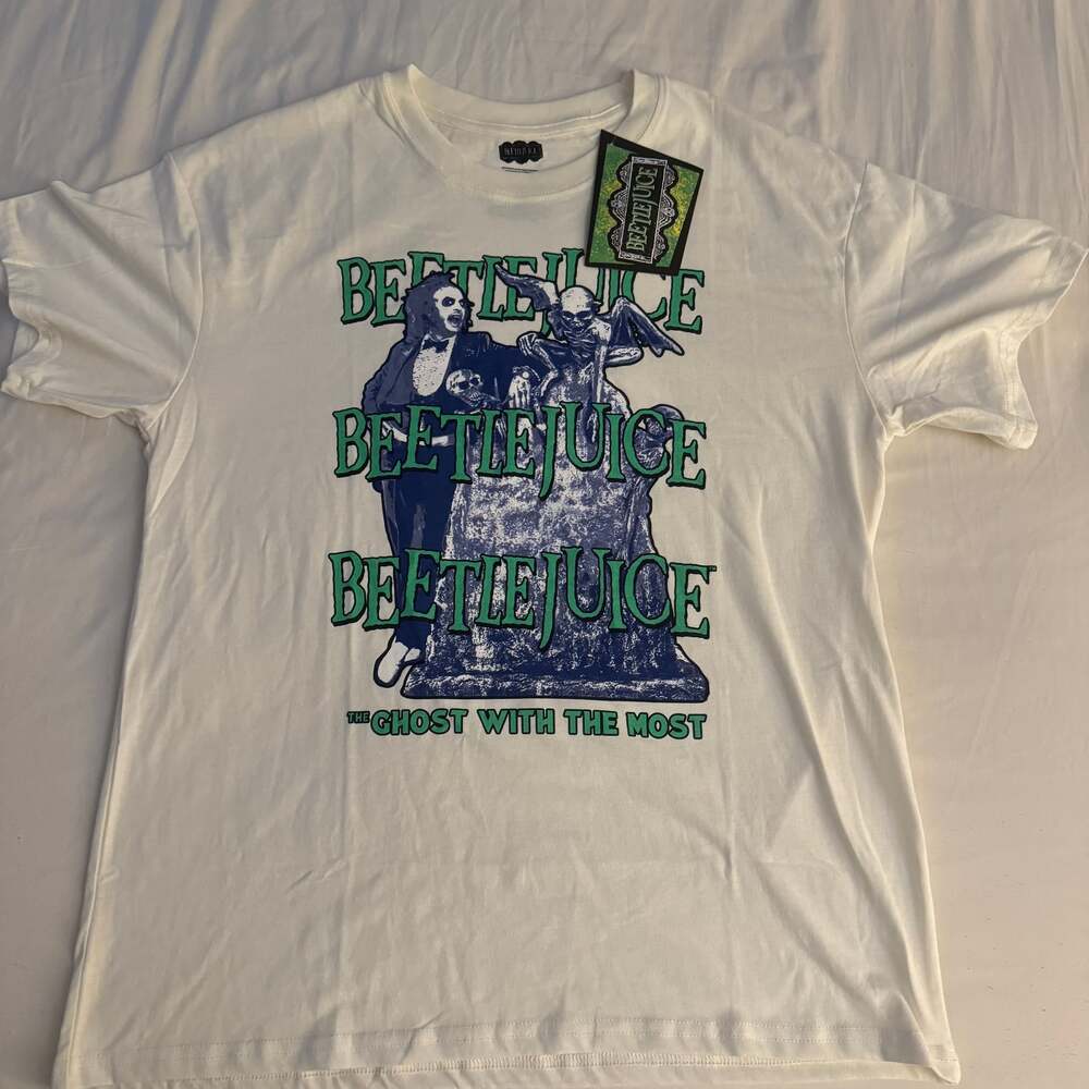 Beetlejuice Bio Exorcist Unisex Size Large T-Shirt - Black